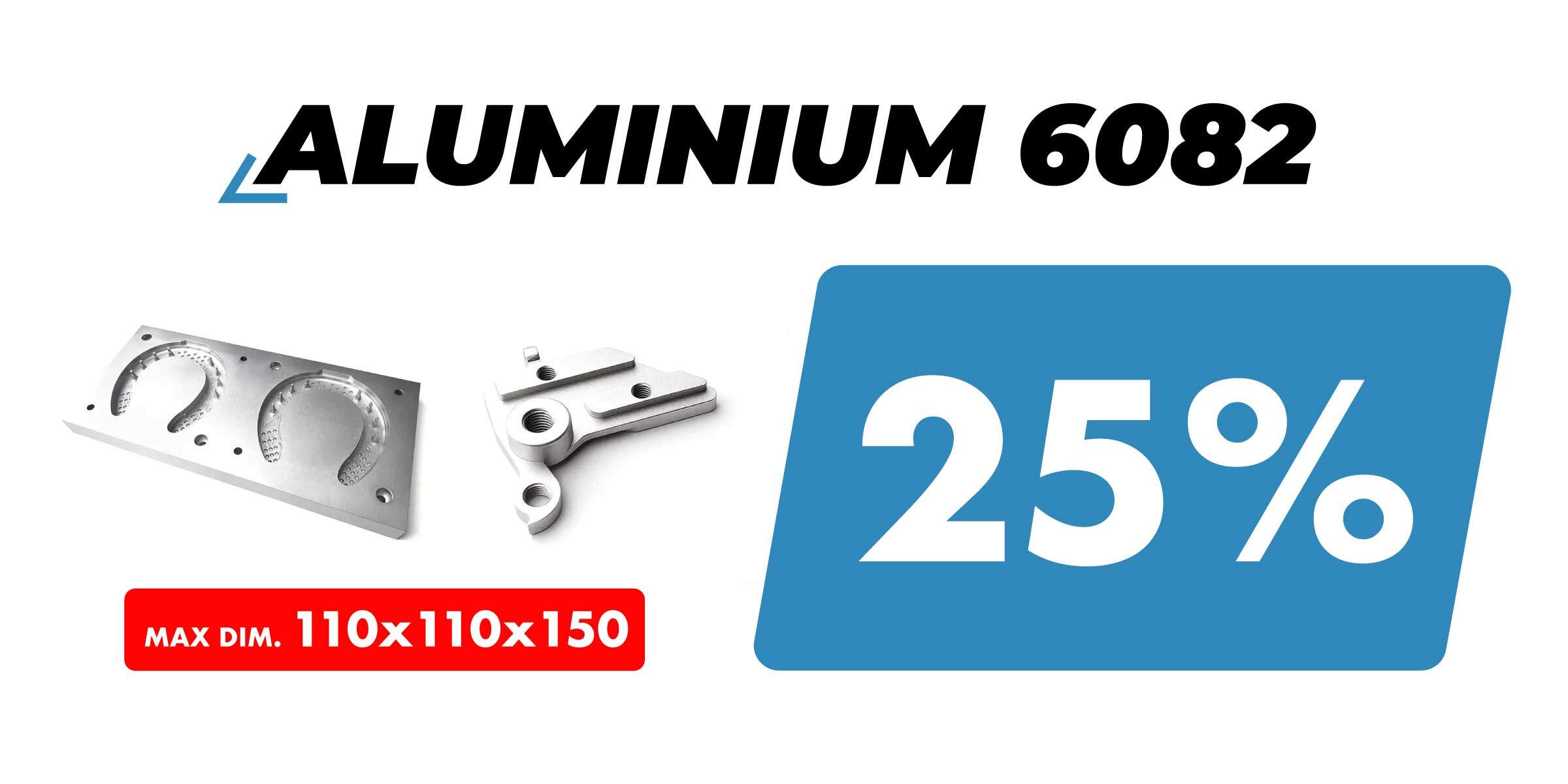 25% Off aluminium 6082 110x110x150 mm