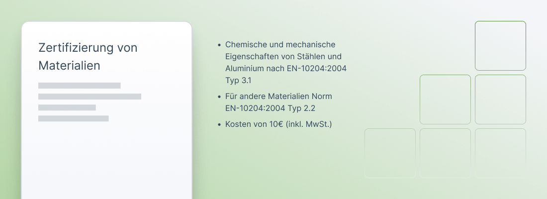 Materialzertifizierung