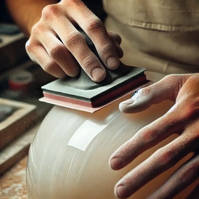 sanding to smooth an object